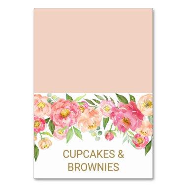 Peach and Pink Peony Flowers Food Tent