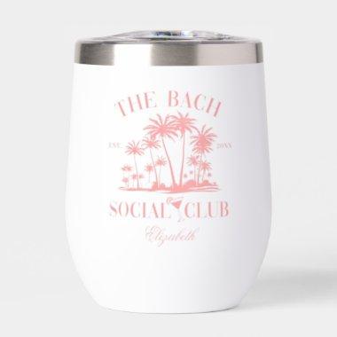 Peach Beach Social Club Bachelorette Party Thermal Wine Tumbler
