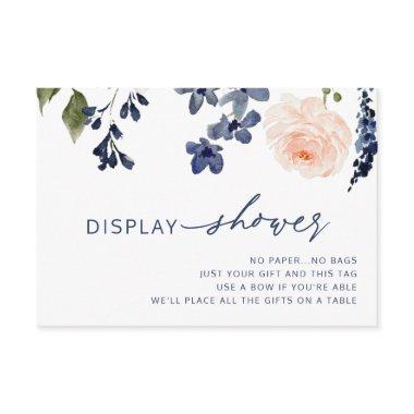 Peach & Blue Floral Display Bridal Shower Enclosure Invitations