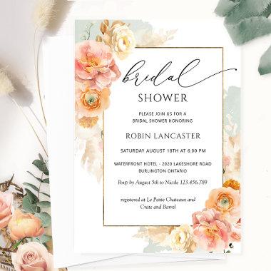 Peach Blush and Sage Floral  /Brunch