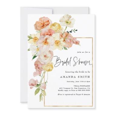 Peach Blush Floral Frame Romantic