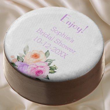 Peach Blush Pink Floral  Chocolate Covered Oreo