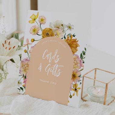 Peach Floral Arch Invitations and Gifts Sign