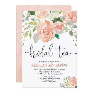 Peach floral tea party
