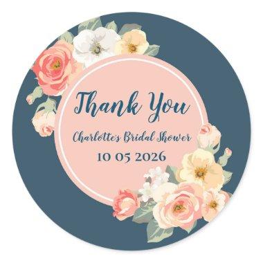Peach Flowers Thank You  Favor Tag