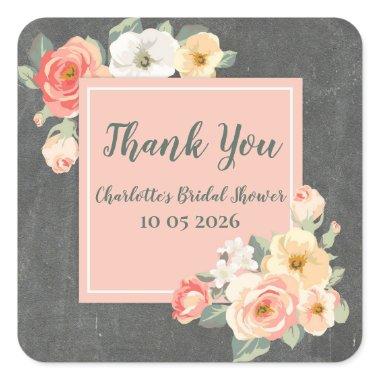 Peach Flowers Thank You  Favor Tag