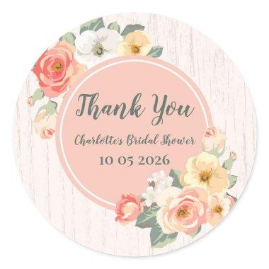 Peach Flowers Thank You  Favor Tag
