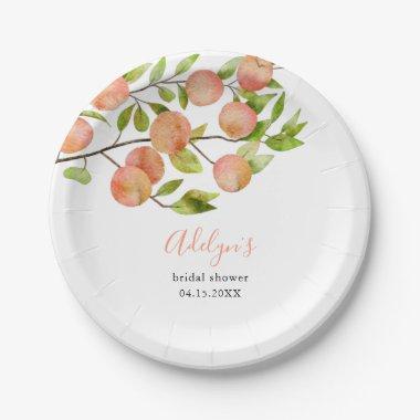 Peach Fruit Bridal Shower Paper Plates