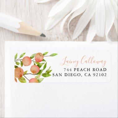 Peach Fruit Return Address Label