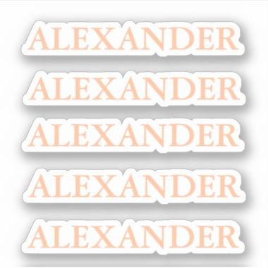 Peach fuzz Cut Out Sticker with Name stickers