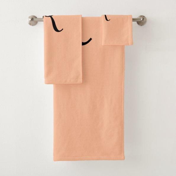 Peach Fuzz Monogram Bath Towel Set