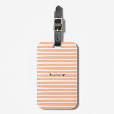 Peach Fuzz Monogram Custom Name Stripes 2024 Luggage Tag