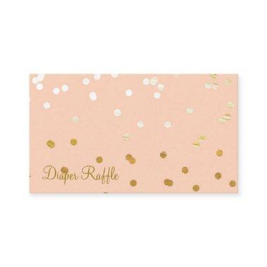 Peach & Gold Shiny Confetti Dots Diaper Raffle Enclosure