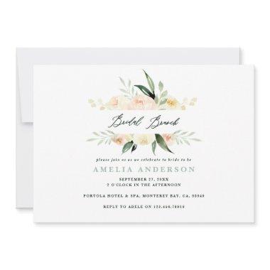 Peach green watercolor floral bridal brunch