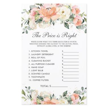 Peach Ivory Floral Shower Price is Right Game