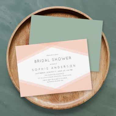 Peach Layered Geometric & Light Sage