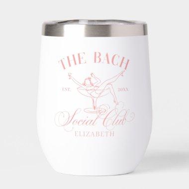 Peach Martini Social Club Bachelorette Party Thermal Wine Tumbler
