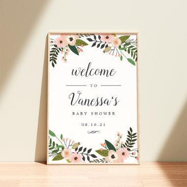 Peach Meadow Bridal or Baby Shower Welcome Poster