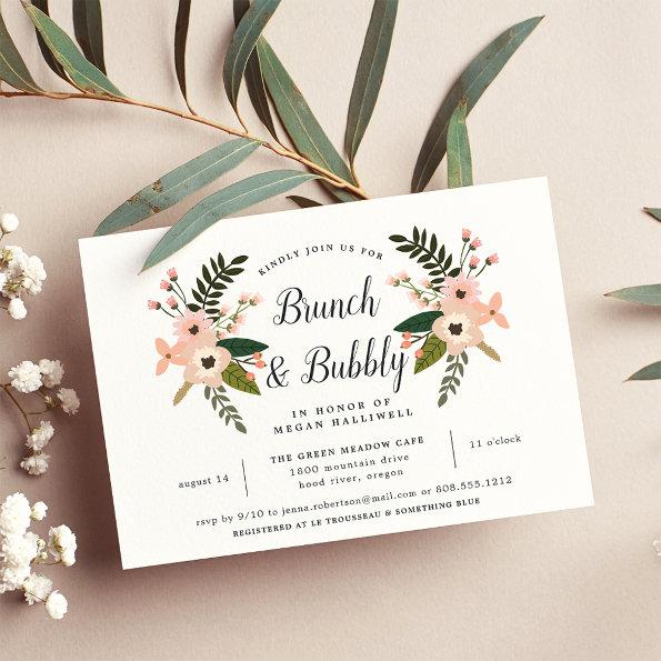 Peach Meadow Brunch & Bubbly Bridal Shower Invite