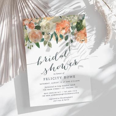 Peach Midsummer Floral | Bridal Shower Invitations