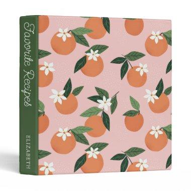 Peach Orange Juice Pattern | Recipe Book 3 Ring Binder