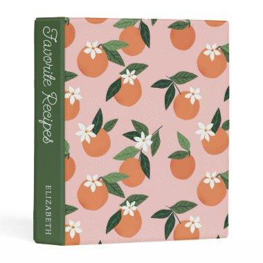 Peach Orange Juice Pattern | Recipe Book Mini Binder