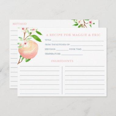 Peach Orchard Matching Bridal Shower Recipe Invitations