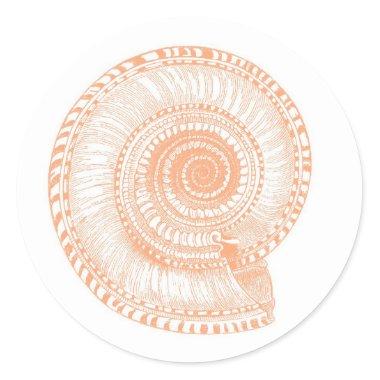 Peach Seashell Sticker