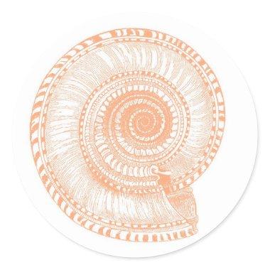 Peach Seashell Sticker