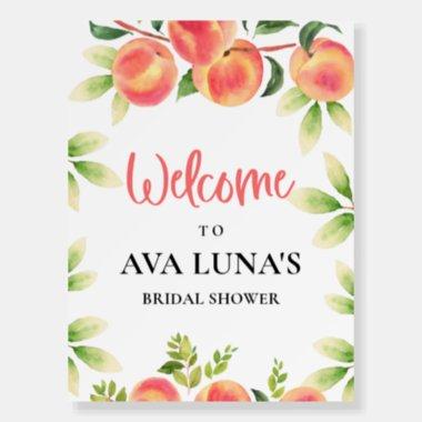 Peach Watercolor Bridal Shower Welcome Sign