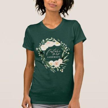 Peach watercolor floral and foliage future mrs T-Shirt