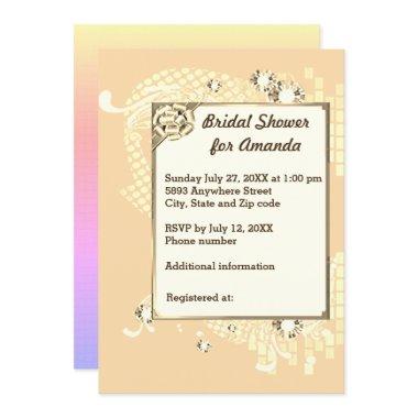 Peach with Frame & Diamonds Image