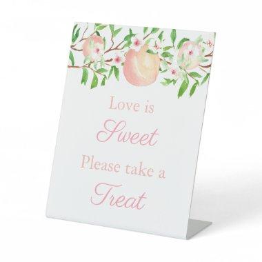 Peaches  Love Is Sweet Treat Table Pedestal Sign