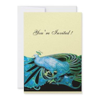 PEACOCK black ,blue.gold metallic paper