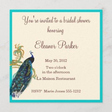 Peacock Bridal Shower Invitations