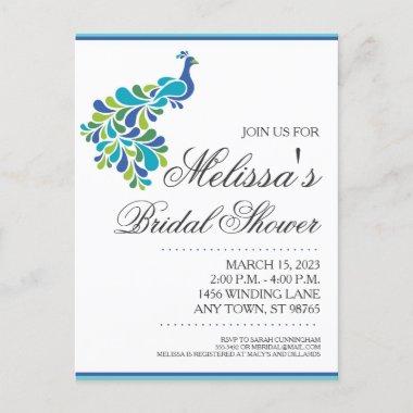 Peacock Bridal Shower Invitation PostInvitations