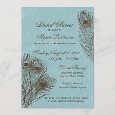 Peacock Feather Bridal Shower Invitations