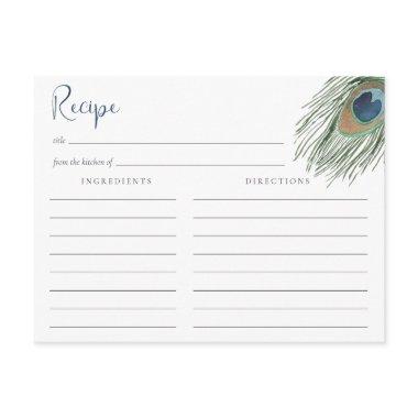 Peacock Feather Bridal Shower Recipe Invitations