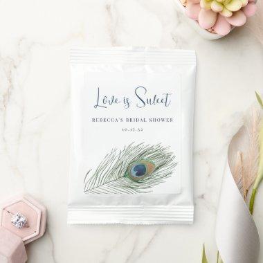 Peacock Feather Love is Sweet Bridal Shower Favor Hot Chocolate Drink Mix