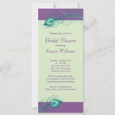 Peacock Feathers Bridal Shower Invitations