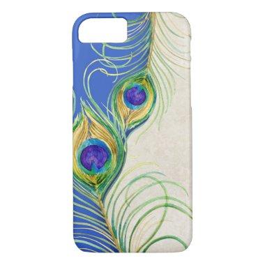 Peacock Feathers Royal Damask Personalized Names iPhone 8/7 Case