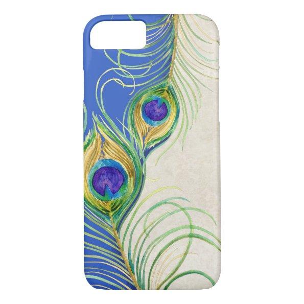 Peacock Feathers Royal Damask Personalized Names iPhone 8/7 Case