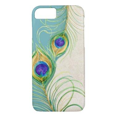 Peacock Feathers Royal Damask Personalized Names iPhone 8/7 Case