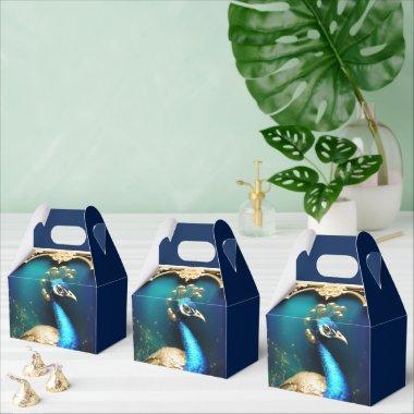 Peacock luxurious bird art nouveau country wedding favor boxes