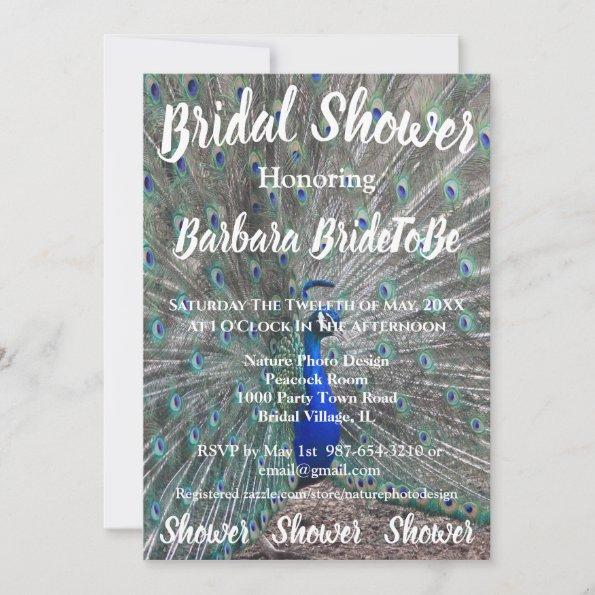 PEACOCK PHOTO BRIDAL SHOWER Invitations