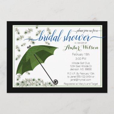 Peacock Umbrella Bridal Shower Invitations