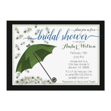 Peacock Umbrella Bridal Shower Invitations