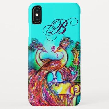 PEACOCKS IN LOVE MONOGRAM iPhone XS MAX CASE