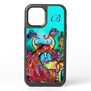 PEACOCKS IN LOVE MONOGRAM iPhone CASE