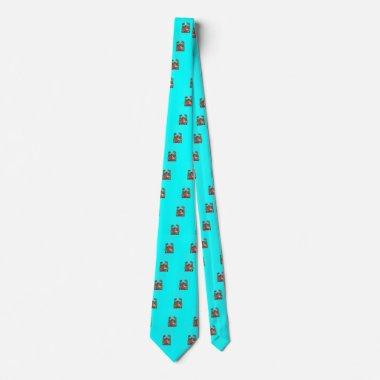 PEACOCKS IN LOVE Red Teal Blue Turquoise Green Neck Tie